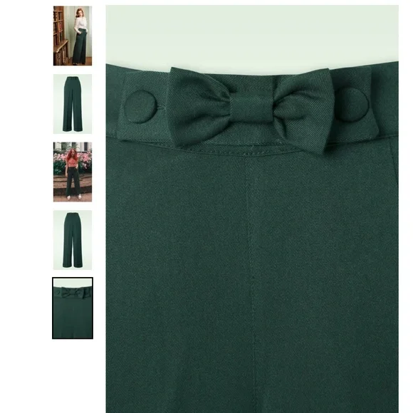 Banned retro 40s Hidden Away Trousers in Teal m - Picture 3 of 6